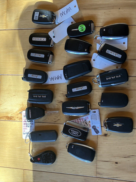 KEY FOB LOT Of 20 CAR REMOTES FOBS Subaru Jeep Dodge Ram BMW Mazda Land Rover