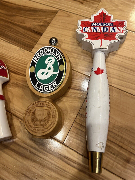 BEER TAP HANDLES LOT OF  5  Victoria Samuel Adam Brooklyn Lager Molson Budweiser