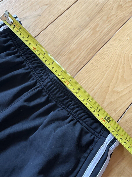 Adidas Track Pants Mens Medium Black 3 Stripe Loose Leg