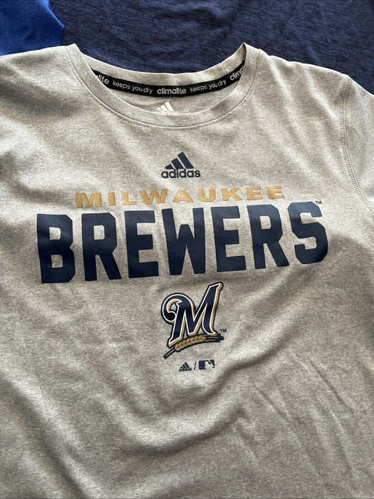 Lot of Milwaukee Brewers T-Shirts Adidas Youth L 14-16 M 10-12 MLB