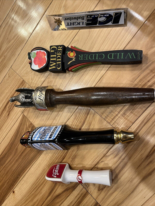 BEER TAP HANDLES LOT OF  5  Victoria Budweiser Oktoberfest Michelob Wild Cider