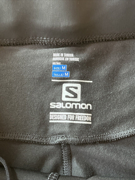 Salomon Advanced Skin Pants Women's Medium Black Pull On Ankle Zips Pull On