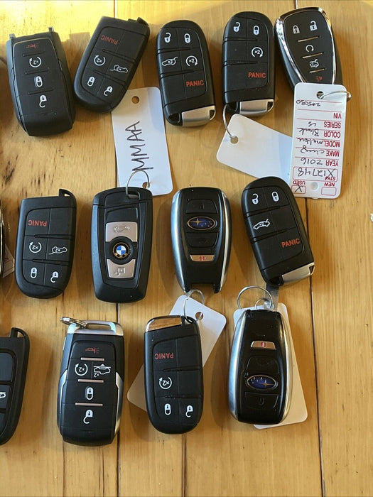 KEY FOB LOT Of 20 CAR REMOTES FOBS Subaru Jeep Dodge Ram BMW Mazda Land Rover