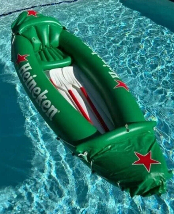 Heineken Inflatable Kayak Promotional But Functional Canoe With Paddle