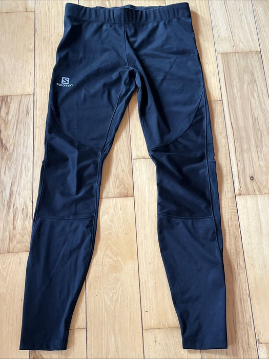 Salomon Advanced Skin Pants Women's Medium Black Pull On Ankle Zips Pull On