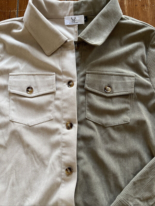 Womens Homebody Corduroy Jacket Shirt Size Large