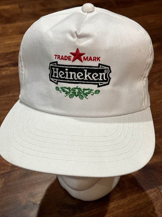 VINTAGE HEINEKEN WHITE EMBROIDERED TRADE MARK CAP/HAT Adjustable