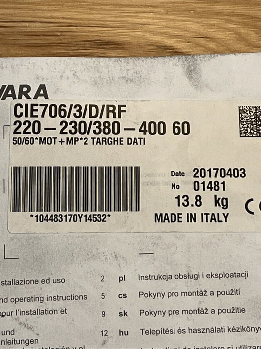 Lowara CIE706/3/D Centrifugal Pump Single Propeller Pump 2 Pole 220-230V380-400V