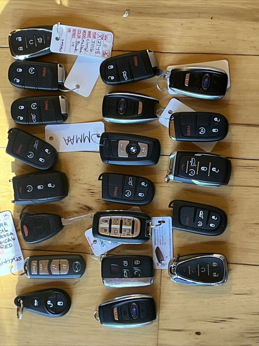 KEY FOB LOT Of 20 CAR REMOTES FOBS Subaru Jeep Dodge Ram BMW Mazda Land Rover