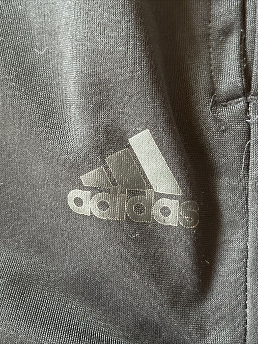 Adidas Track Pants Mens Medium Black 3 Stripe Loose Leg