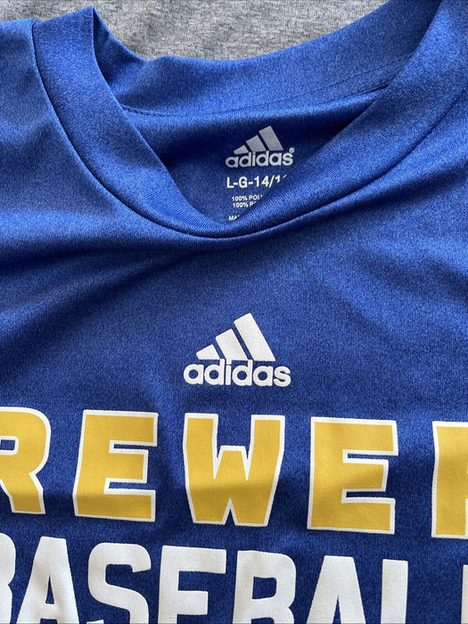 Lot of Milwaukee Brewers T-Shirts Adidas Youth L 14-16 M 10-12 MLB