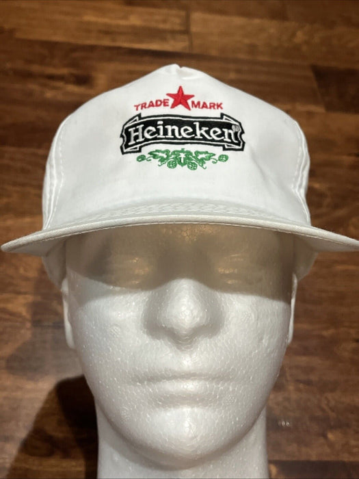 VINTAGE HEINEKEN WHITE EMBROIDERED TRADE MARK CAP/HAT Adjustable