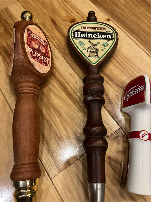 BEER TAP HANDLES LOT OF  5  Victoria Budlight Brooklyn Lager Heineken Flip side