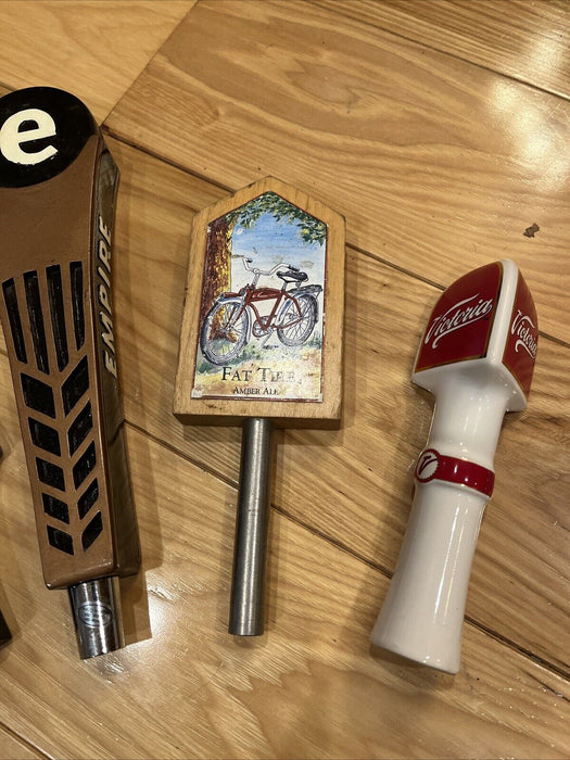 LOT OF 5 BEER TAP HANDLES Thimble Island Hop Ottin Empire Fat Tire Victoria