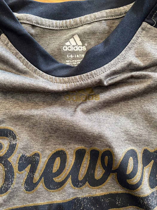 Lot of Milwaukee Brewers T-Shirts Adidas Youth L 14-16 M 10-12 MLB