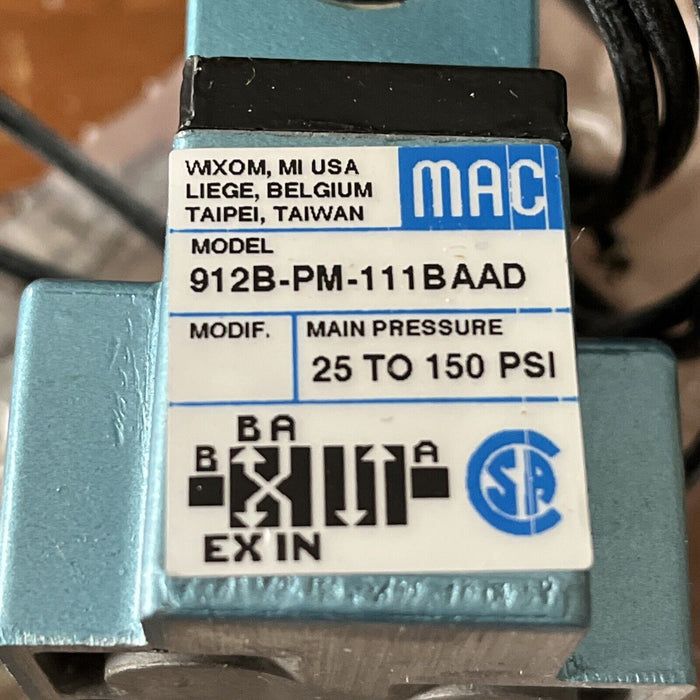 MAC Valves Inc. 912B-PM-111BAAD Directional Solenoid Valve PME-111BAAD 120V