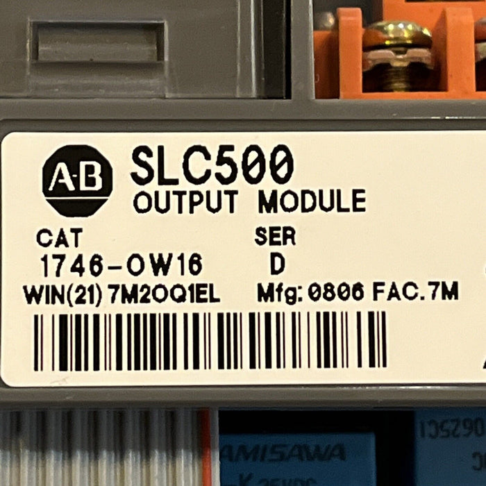 ALLEN BRADLEY 1746-0W16 SER D SLC500 OUTPUT RELAY MODULE USED