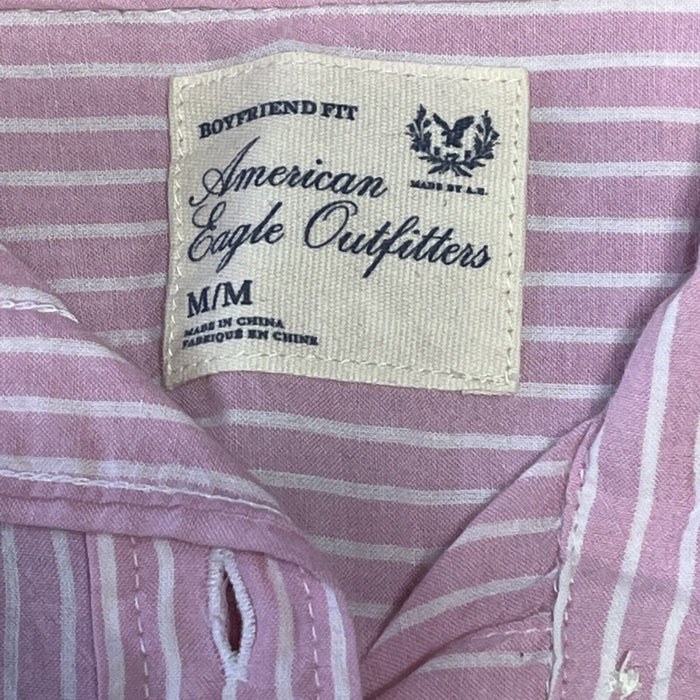 Lot of Womens American Eagle J Crew Striped Long-sleeve Button Down Shirt M & 8