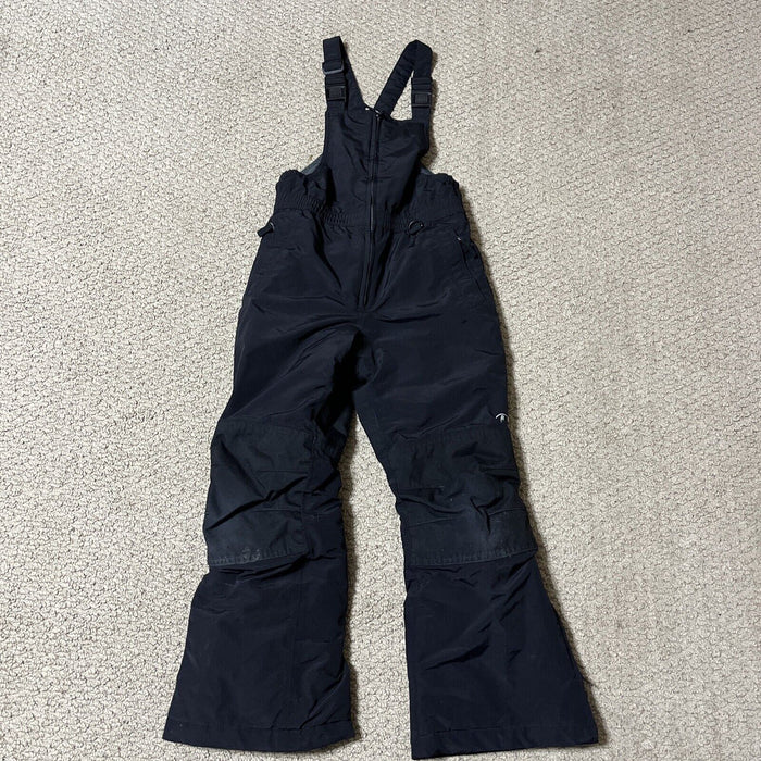 Lands End Iron Knee Kids Squall Snow Bibs Overall Pants Black Size 8 Waterproof