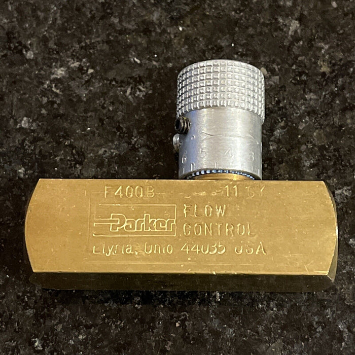 NOS Genuine Parker F400b Colorflow Flow Control Valve,Brass,1/4-18,5 Gpm