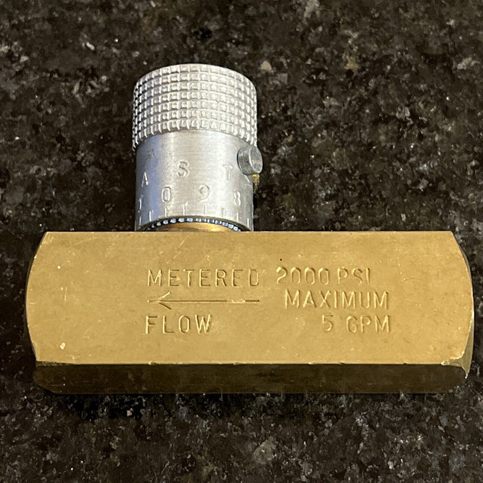 NOS Genuine Parker F400b Colorflow Flow Control Valve,Brass,1/4-18,5 Gpm