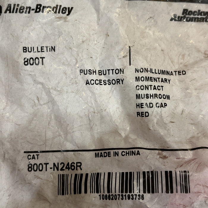 ALLEN BRADLEY 800T-N246R SER A RED MUSHROOM HEAD PUSH BUTTON NEW