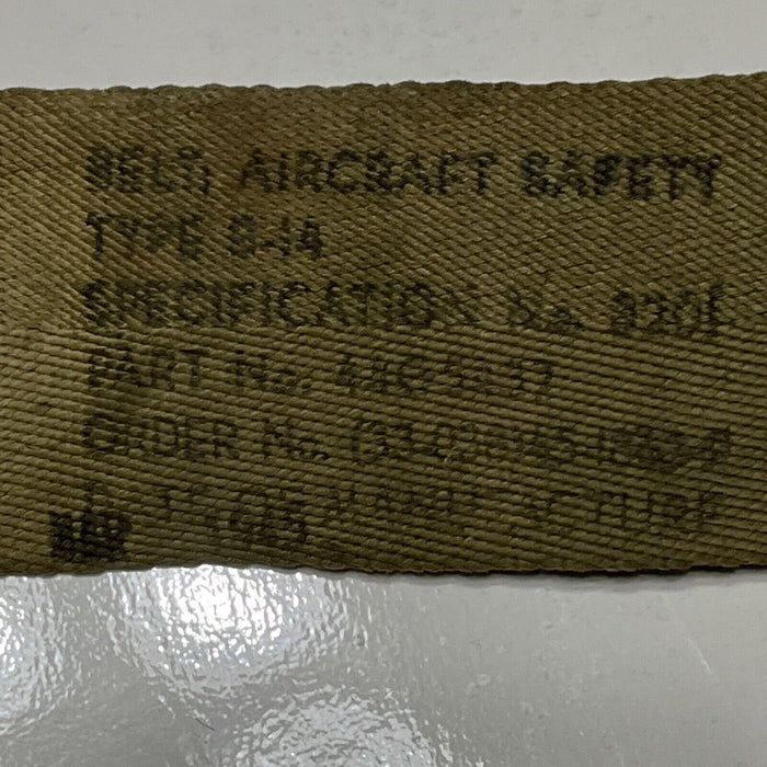 Vintage 1945 Original U.S. Navy Aircraft 3” Safety Lap Seat Belt Hot Rat Rod