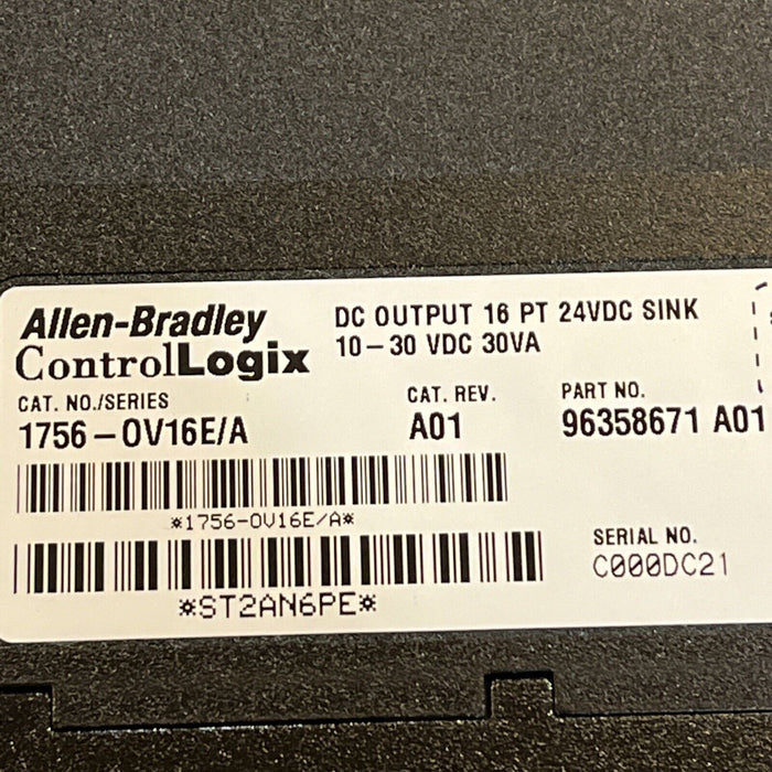 Allen-Bradley DC Output Module 1756-OV16E/A Electronic Fusing 16pt 24VDC Sink