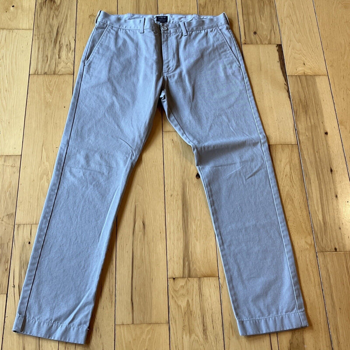 J. Crew Driggs Pants Mens 31x30 Chino Flat Front Slash Pocket Casual Grey