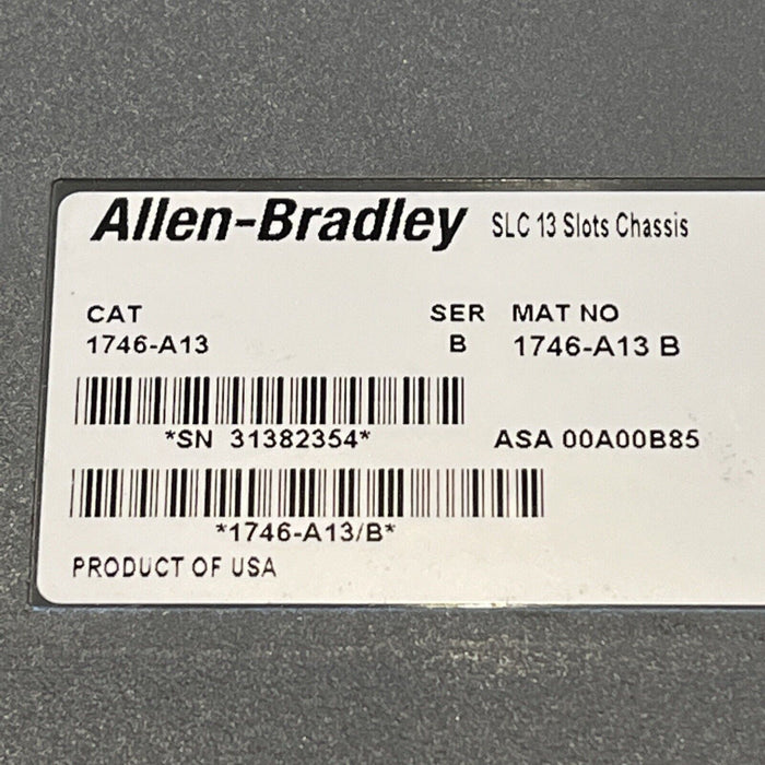 Allen-Bradley SLC500 1746-P2 w/SLC 500 13-Slot Rack 1746-A13 Serial B