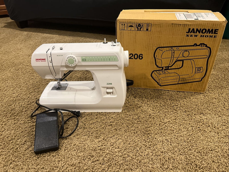 Janome New Home Model #2206 Mechanical Sewing Machine MINT in Original Box