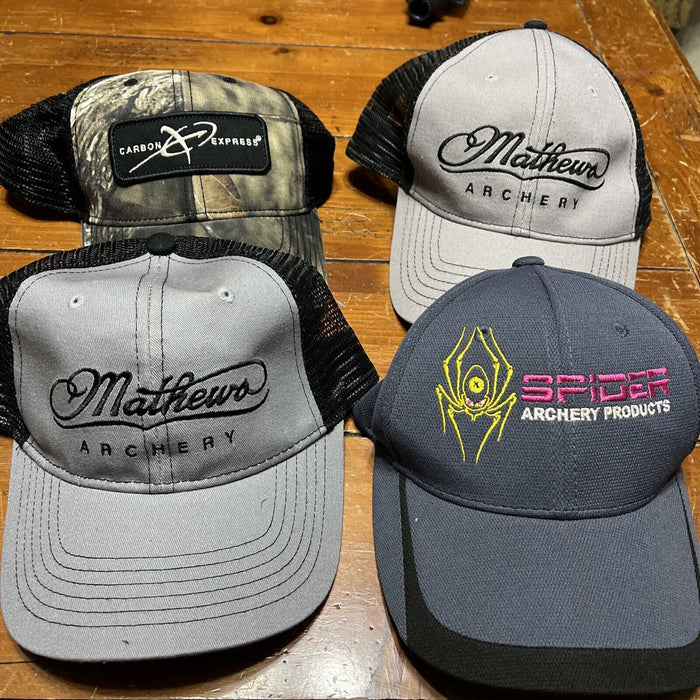 Archery Hat LOT - Mathews Archery Carbon Express Spider Hunting Target