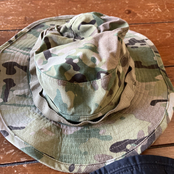 Lot Of 4 Camo Blue Black Hot Weather Jungle Boonie Hats Caps