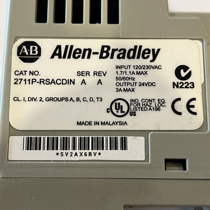 Allen Bradley 2711P-RSACDIN 24 VDC Power Supply PanelView Plus