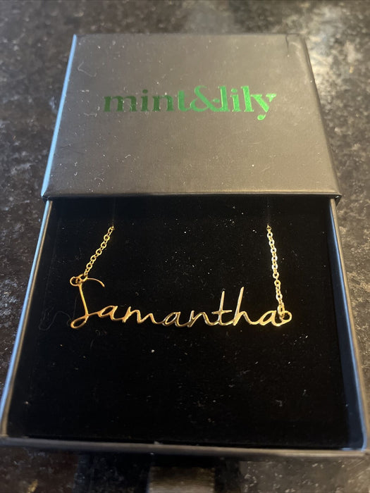 Mint & Lily Gold Tone Stainless Steel Personalized Necklace - Samantha