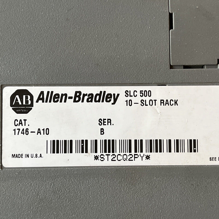 Allen Bradley 1746-A10 SLC 500 10-Slot Chassis Rack with Power Supply 1746-P2