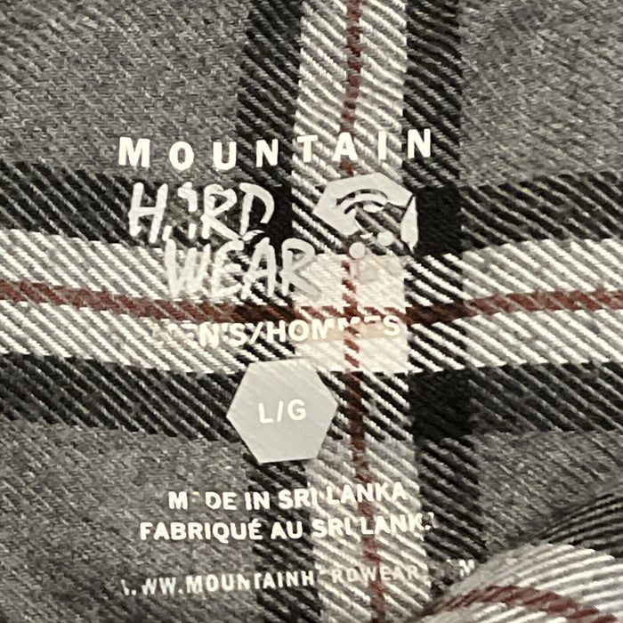 Mountain Hardwear Shirt Mens Large Black Grey Red Plaid Lightweight Flannel