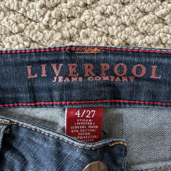 Liverpool Womens 4/27 Blue Senegal Wash Denim Lucy Bootcut Jeans