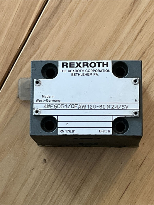 Rexroth 4WE6D51/OFAW120-60NZ4/5V Directional Control Valve