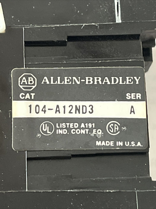 ALLEN BRADLEY 104-A12ND3 CONTACTOR Serial A