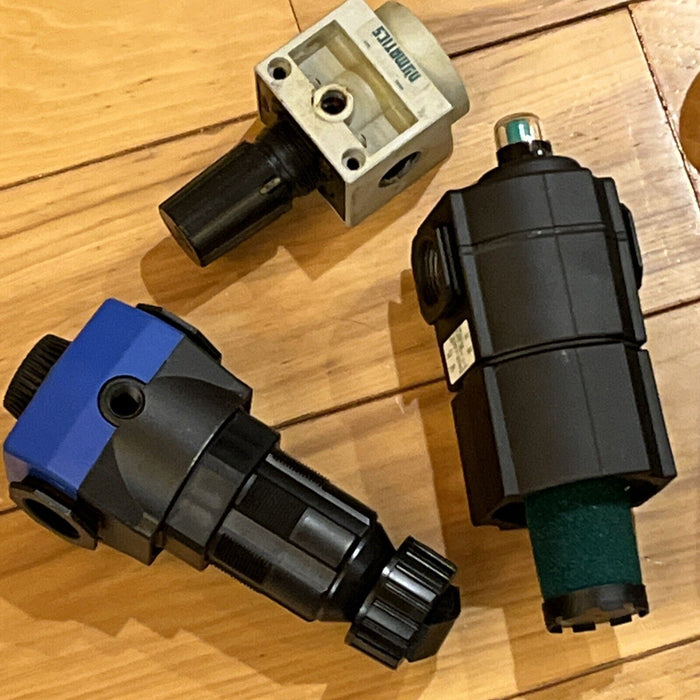 Lot of Compressed Air Filters Regulators Fittings Separators Numatics Speedaire