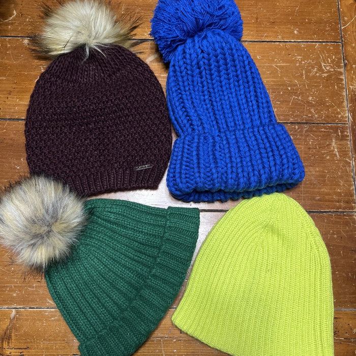 Lot Of 4 J.Crew Lauren VICIOUS Knit Beanie Hats Women’s