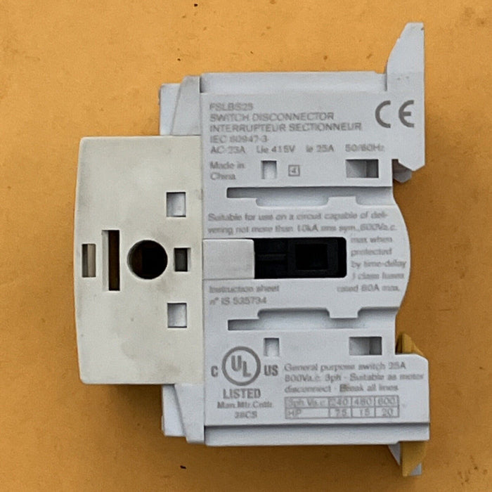 FSLBS25 Ferraz-Shawmut 25A 3P Motor Controller/Rotary Disconnect Switch