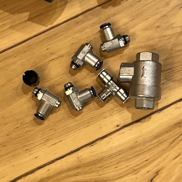 Lot of Compressed Air Filters Regulators Fittings Separators Numatics Speedaire