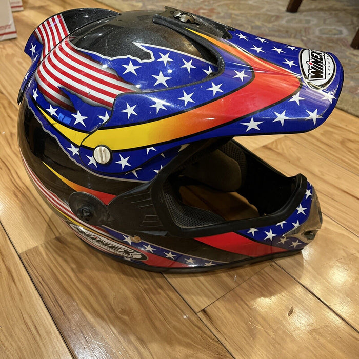 dot snell approved motorcycle helmets Stars &Stripes Winex M2000 MOTOCROSS HELMET DOT CERTIFIED SNELL APPROV — Midwest Boat Recyclers