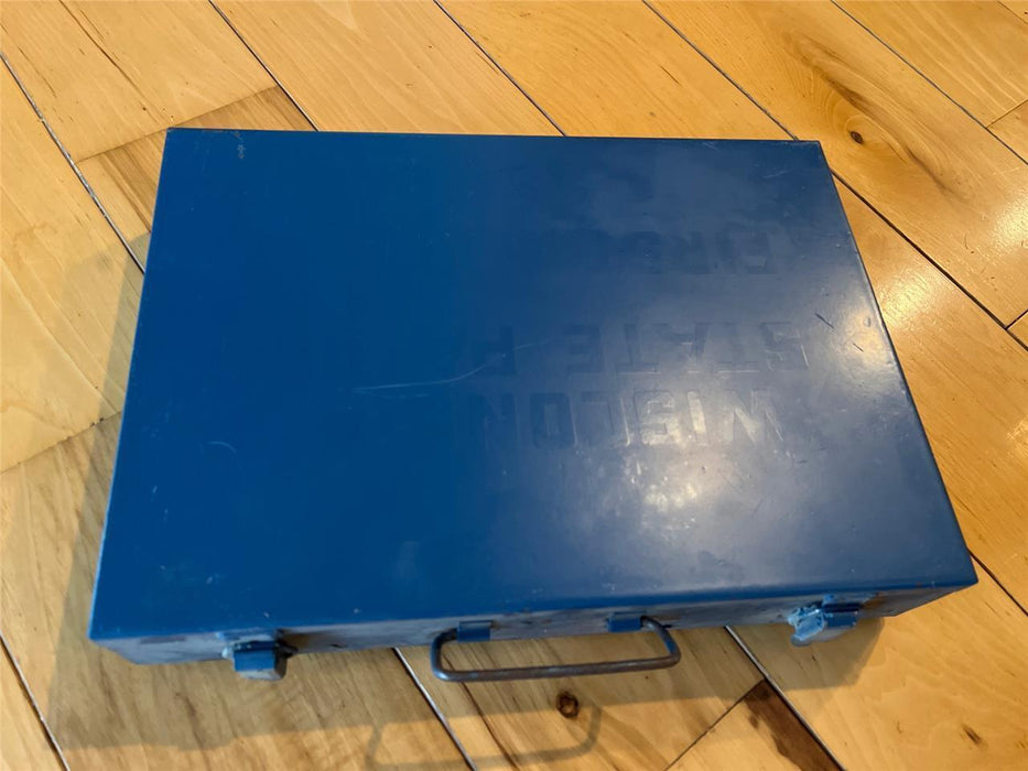 Large Vintage First Aid Kit Wisconsin State Troopers Metal Box W/ Content