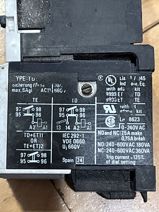 Square D 9065 Type TD 1,8 Thermal Overload Relay Range 8502 Type PC 3.10 E