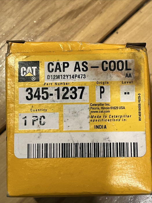 CAT 345-1237 Caterpillar Coolant Lid Genuine OEM Blue