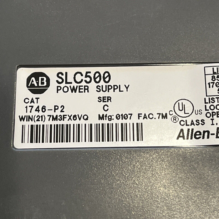 Allen-Bradley SLC500 1746-P2 w/SLC 500 13-Slot Rack 1746-A13 Serial B