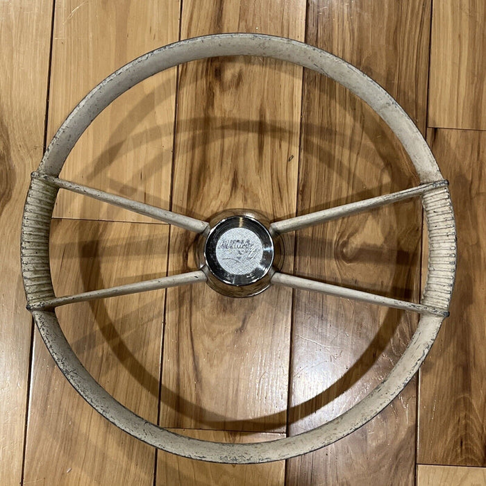 Vintage Alumacraft Boat Steering Wheel 15" Aluminum Rat Rod 1960’s